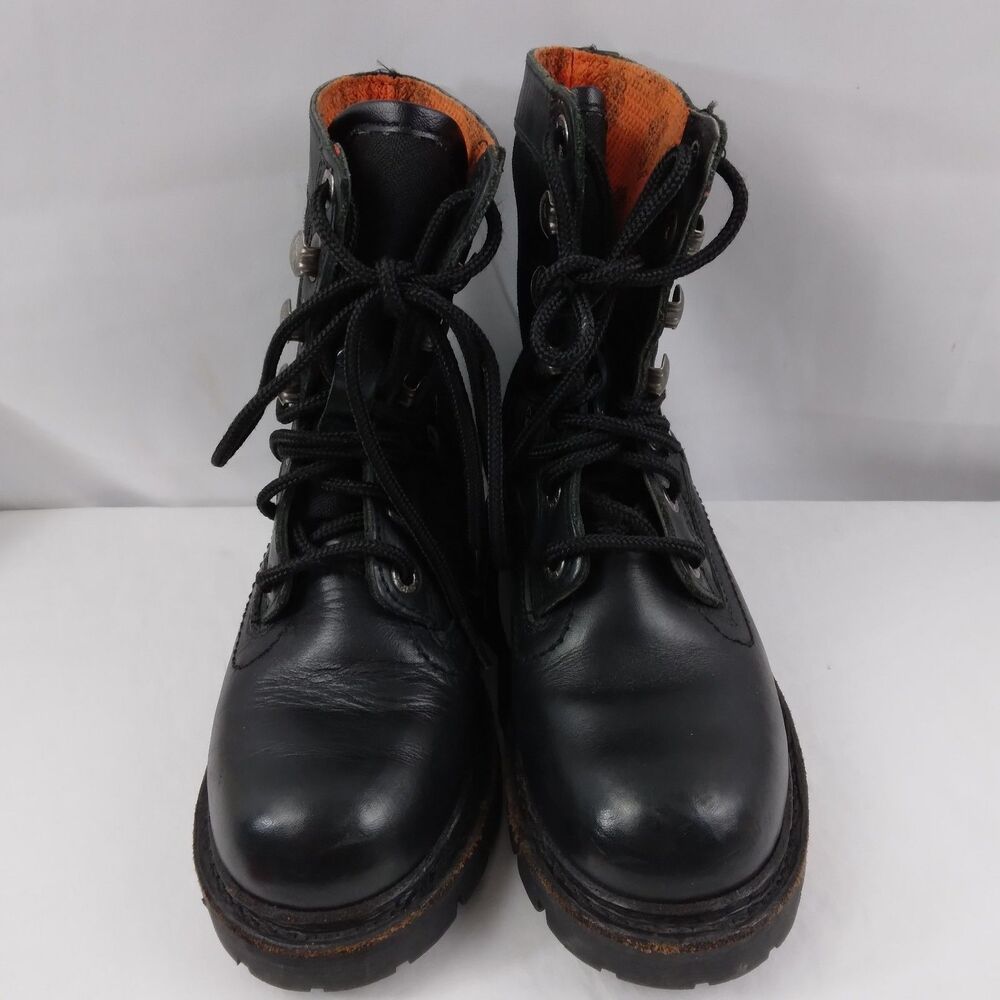 HARLEY DAVIDSON Leather Motorcycle Boots Mid Calf Combat Patch Women's 6.5 - Picture 5 of 15